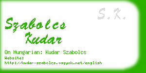 szabolcs kudar business card